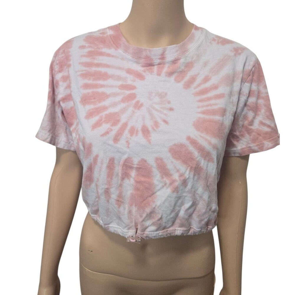 Victoria's Secret PINK XS crop top short sleeve tie dye grunge trendy top tee